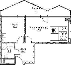 1-комн., 39.9 м², 15/29 этаж, ЖК «Наметкин Тауэр»