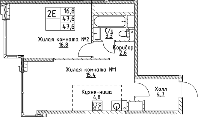 2-комн. ВЭРИ на Миклухо-Маклая
