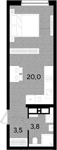 Студия квартира, 27.3 м² в ЖК DОГМА ПАРК — фото 2