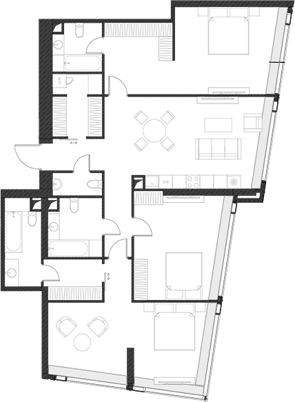Студия, 141.91 м², 57/85 этаж, ЖК «Дом Дау»