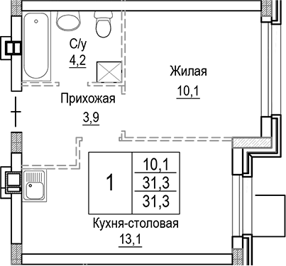 2-комн. Лесная Отрада