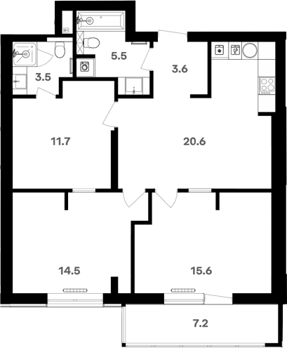 Студия, 77.74 м², 18/20 этаж, ЖК «RIVER HOUSE Щелково»