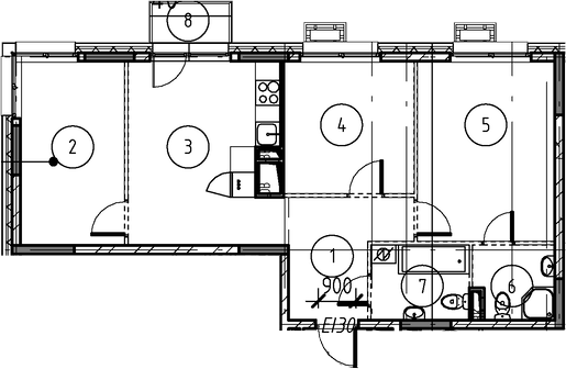 3-комн., 65.6 м², 11/17 этаж, ЖК «Форевиль»