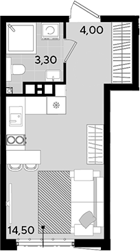 Студия квартира, 21.8 м² в ЖК Порто-Ново — фото 2