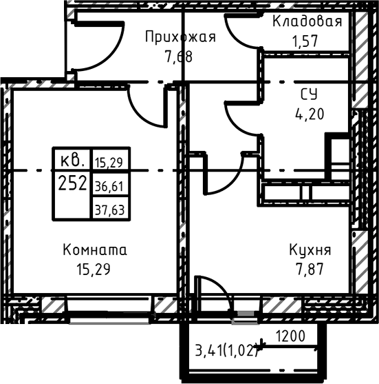 1-комн. Высокий Берег