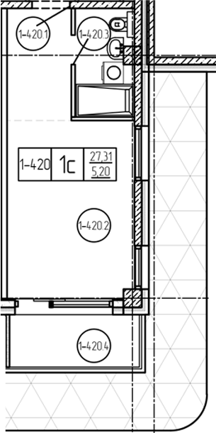 Студия квартира, 28.15 м² в ЖК Лучи — фото 2