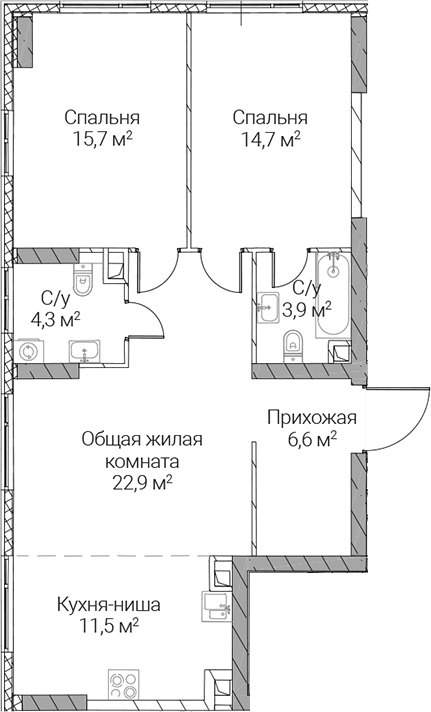 3-комн. СЕЗАР СИЛИКА