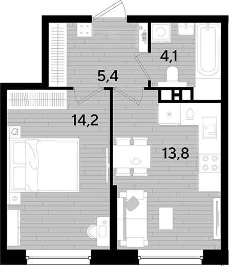 1-комн. квартира, 37.5 м² в ЖК DОГМА ПАРК — фото 2