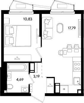 Продается 2-комн. квартира, 36.5 м²