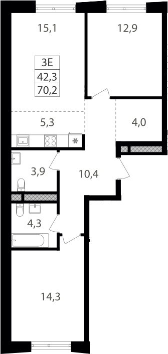 3-комн. Семеновский парк 2