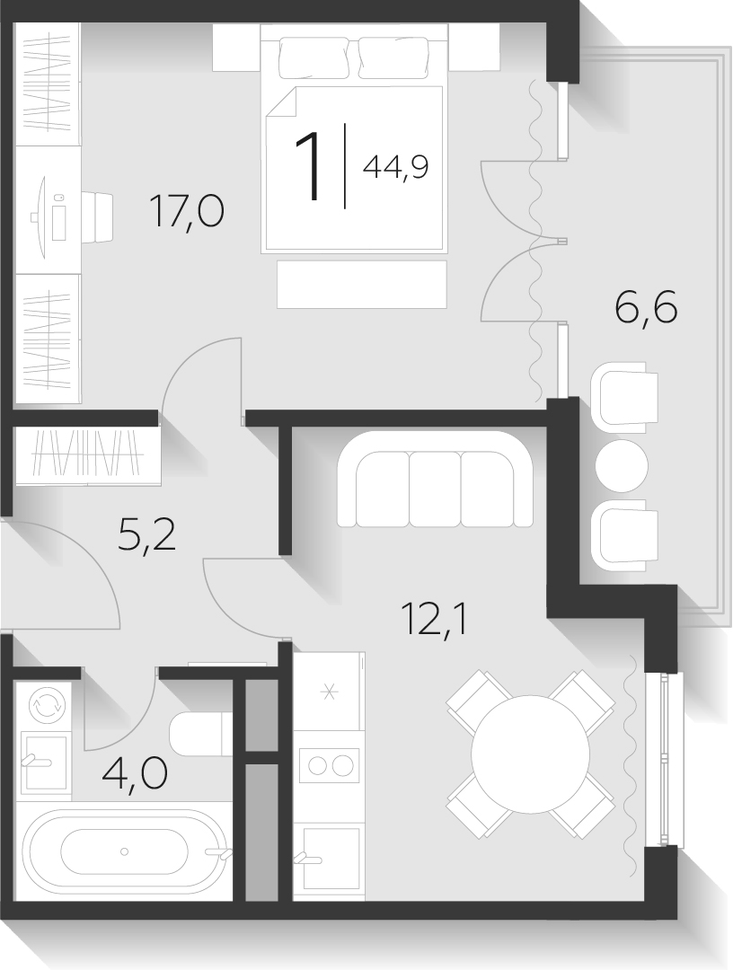 1-комн. LeePrime Residences Polyana Sochi