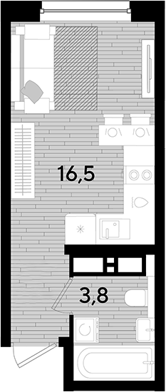 Студия квартира, 20.3 м² в ЖК DОГМА ПАРК — фото 2