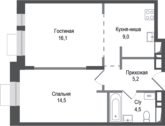 2-комн. Киноквартал