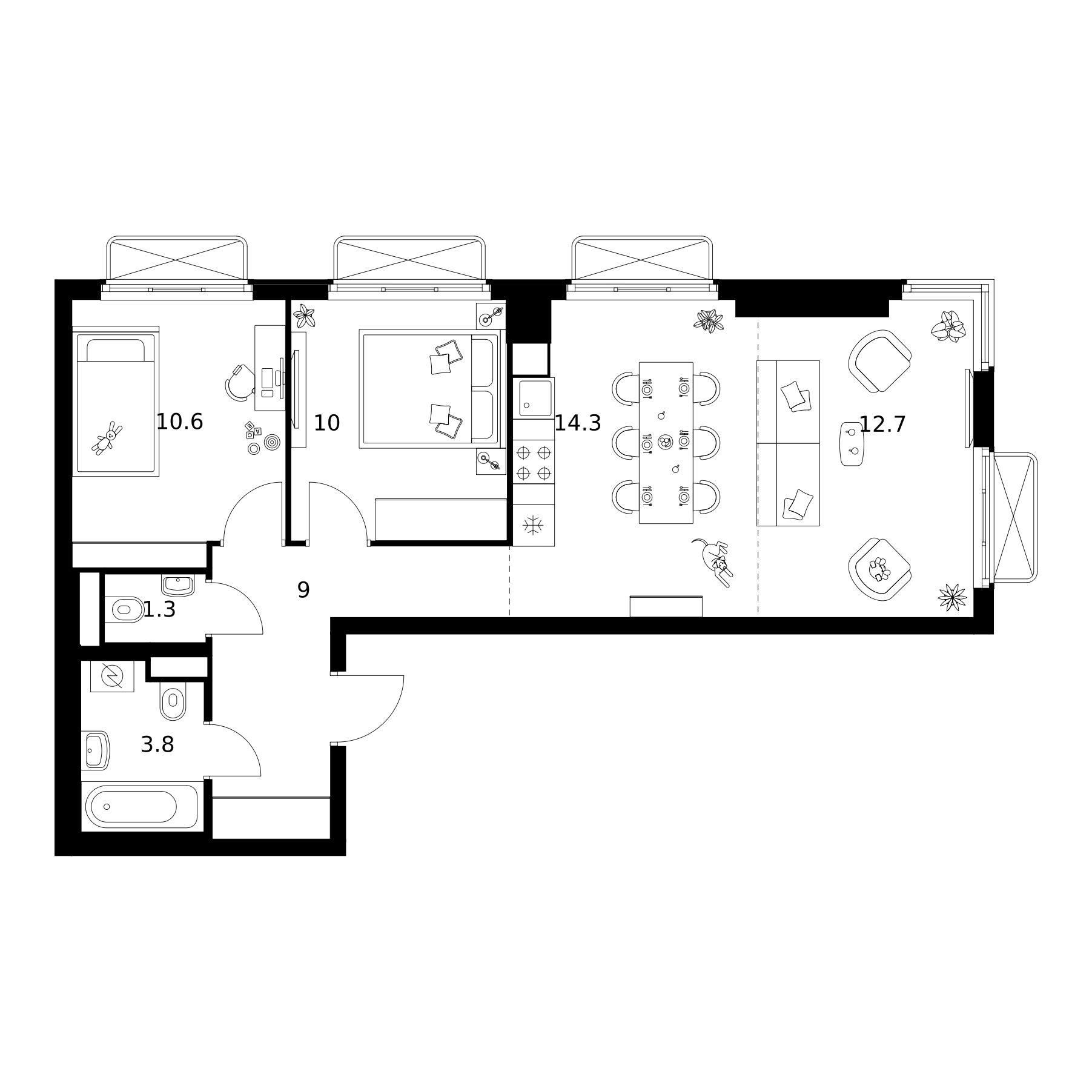 2-комн., 61.7 м², 15/26 этаж, ЖК «2-й Иртышский»