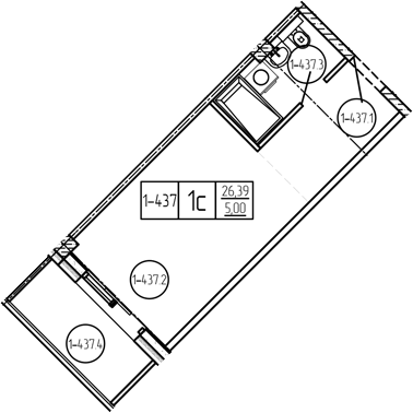 Студия квартира, 26.39 м² в ЖК Лучи — фото 2