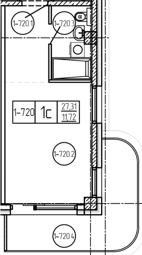 Студия квартира, 27.31 м² в ЖК Лучи — фото 2