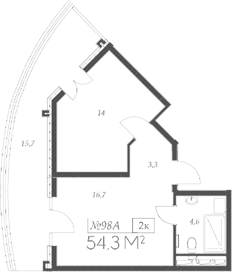 2-комн. квартира, 38.6 м² в ЖК Морелло — фото 2
