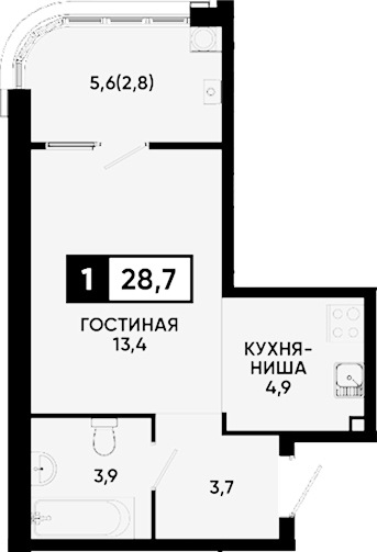 Студия Квартал на курорте Моя Легенда