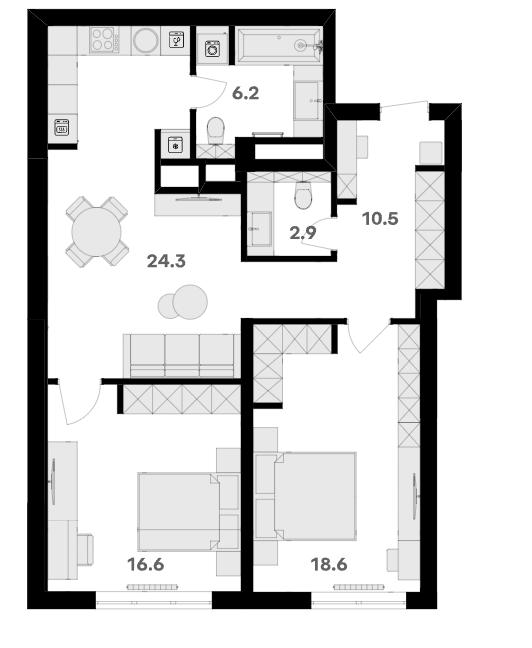 Студия, 80.7 м², 19/20 этаж, ЖК «RIVER HOUSE Щелково»