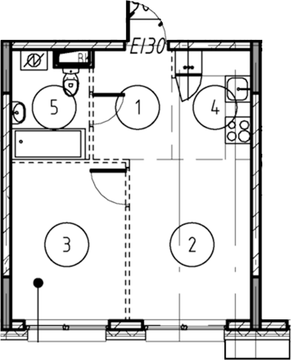 1-комн., 33 м², 11/17 этаж, ЖК «Форевиль»