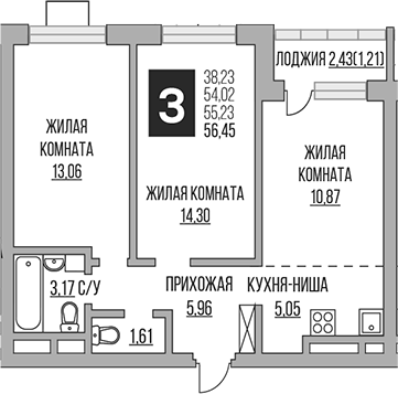 3-комн. Гранель Ильинойс