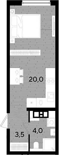 Студия квартира, 27.5 м² в ЖК DОГМА ПАРК — фото 2