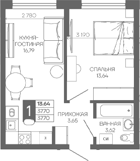 1-комн. квартира, 37.7 м² в ЖК Иначе в Молодежном — фото 2