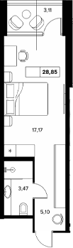 Студия квартира, 25.74 м² в ЖК Гостиничный комплекс Белые ночи — фото 2