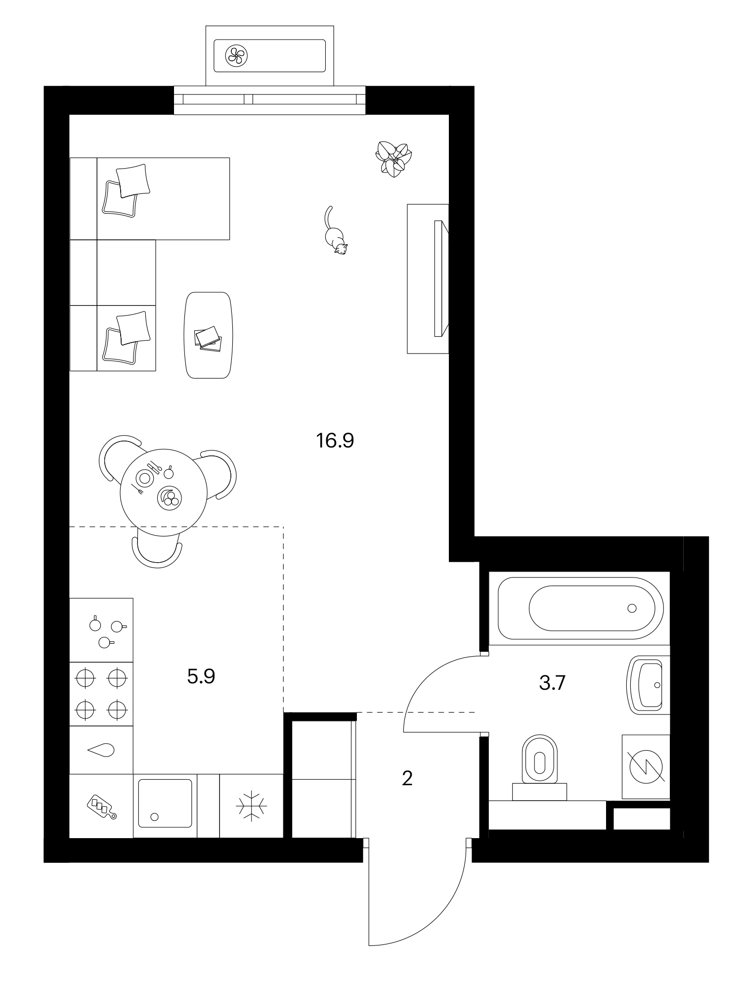 Студия, 28.5 м², 14/25 этаж, ЖК «Белая Дача парк»