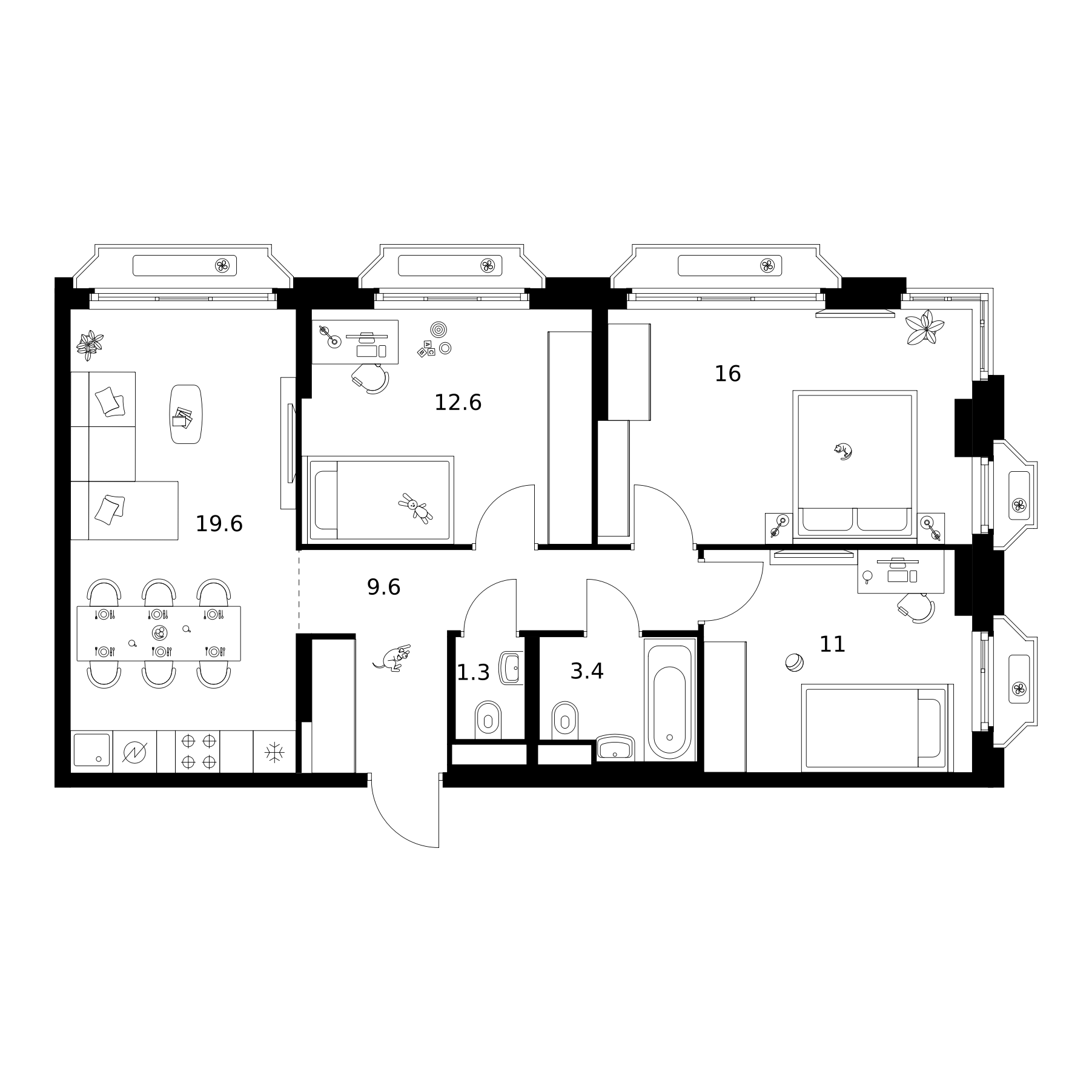 3-комн. 2-й Иртышский