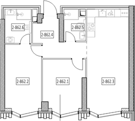 3-комн., 65.7 м², 18/52 этаж, ЖК «Айс Тауэрс»