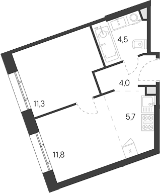 2-комн., 37.3 м², 19/31 этаж, ЖК «Родина Переделкино»