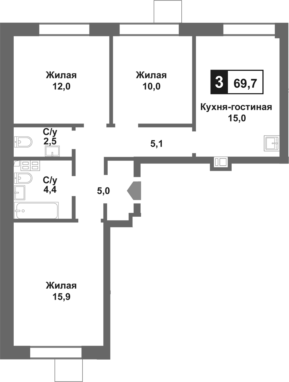 4-комн. Лесная Отрада