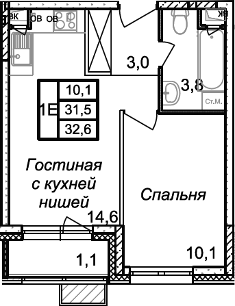 2-комн. Квартал Светлый