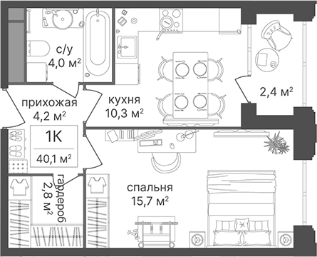 1-комн. Гостиничный комплекс Варшавские ворота