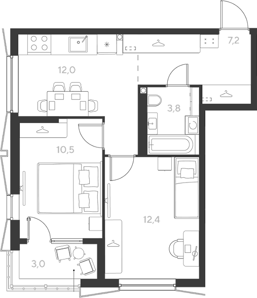 Продается 2-комн. квартира, 45.9 м²