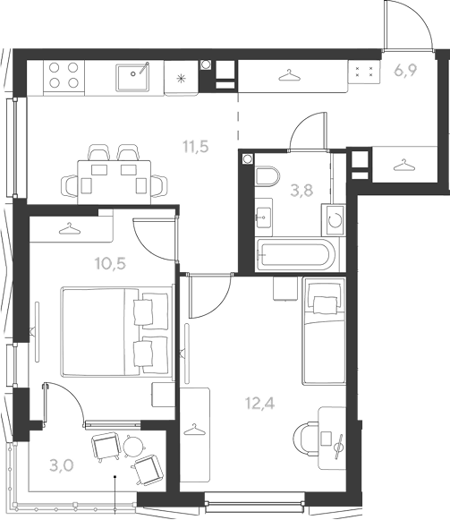 Продается 2-комн. квартира, 45.1 м²