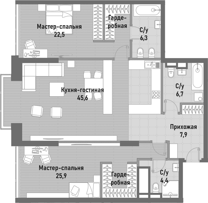 3-комн. Ренессанс