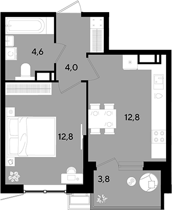 1-комн. квартира, 34.2 м² в ЖК Парк Победы — фото 2