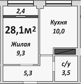 Продается 1-комн. квартира, 28.1 м²