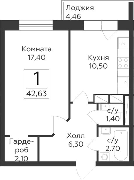 1-комн. Малаховский