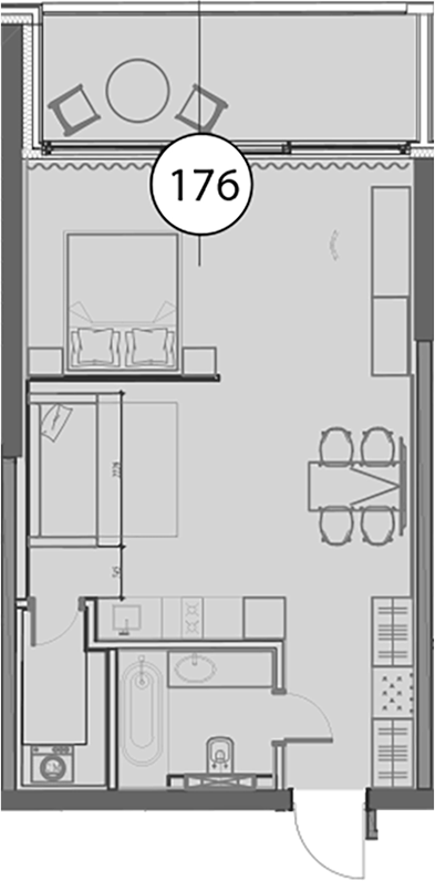 Студия, 62.2 м², 7/9 этаж, ЖК «Гостиничный комплекс Поляна Пик»