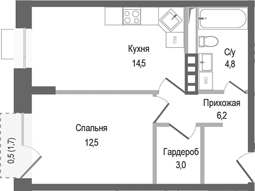 1-комн. Киноквартал