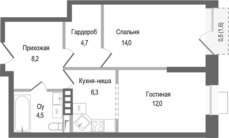 2-комн. Киноквартал