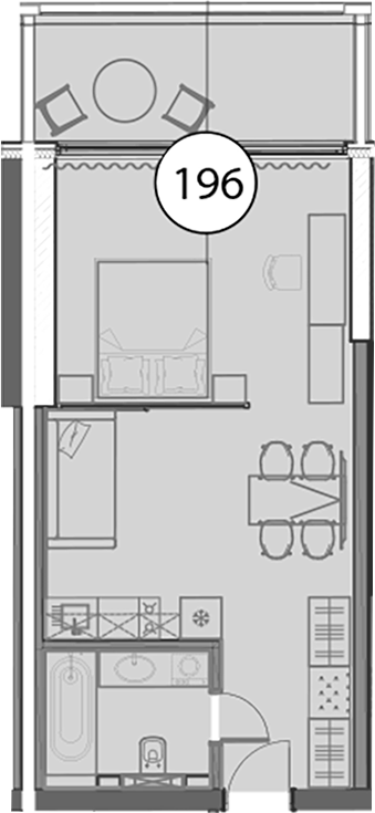 Студия, 48.6 м², 8/9 этаж, ЖК «Гостиничный комплекс Поляна Пик»