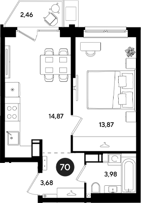 Продается 2-комн. квартира, 36.4 м²