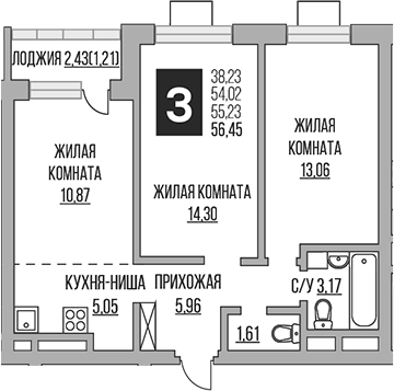 3-комн. Гранель Ильинойс
