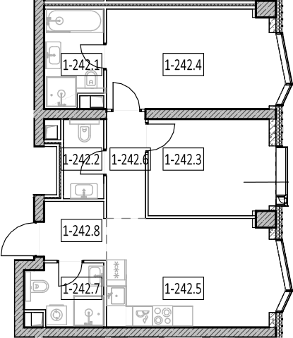 3-комн., 62 м², 20/57 этаж, ЖК «Айс Тауэрс»