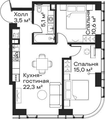 3-комн. Сити Бэй
