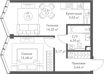 2-комн. МИРА